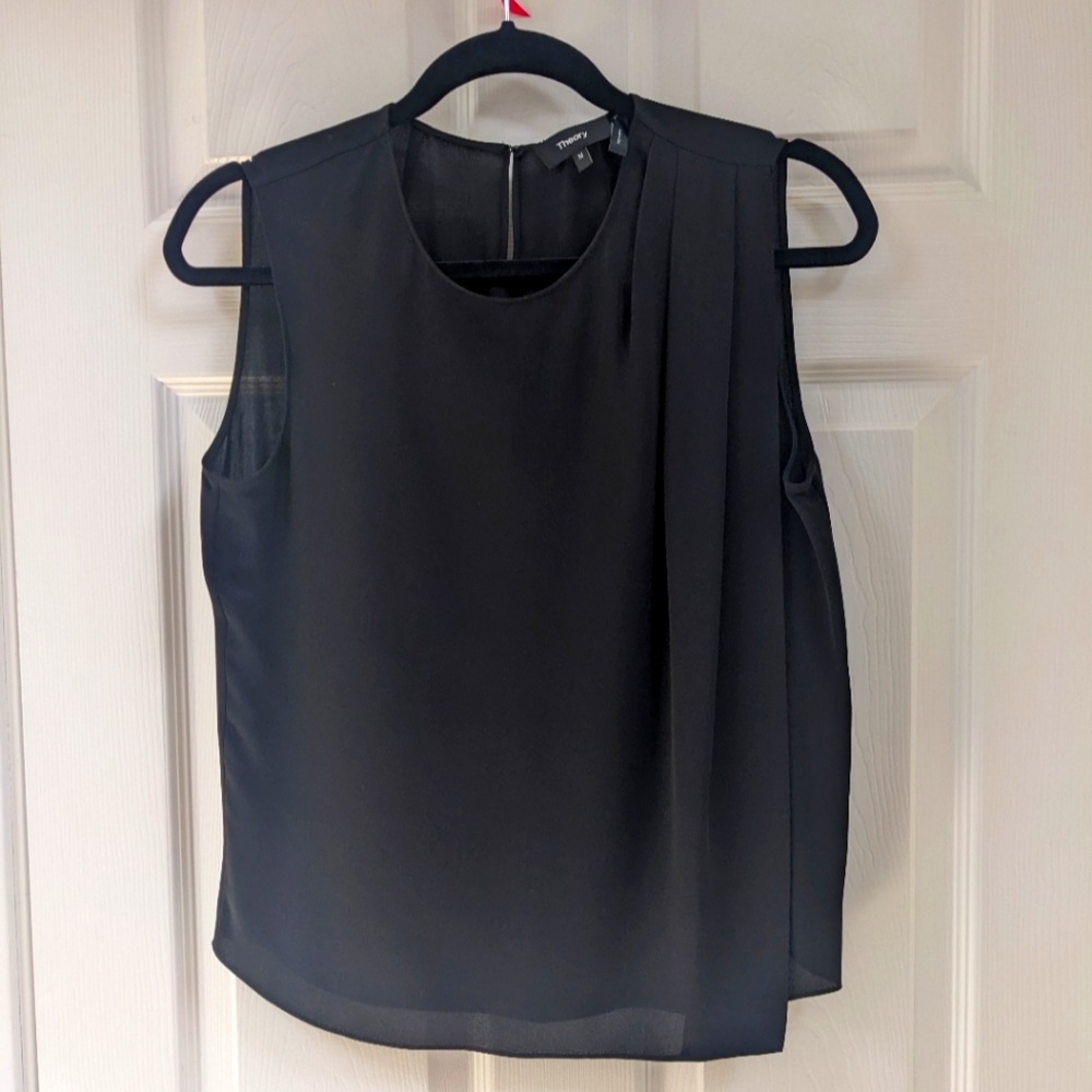 Theory 100% Silk Tank Black M